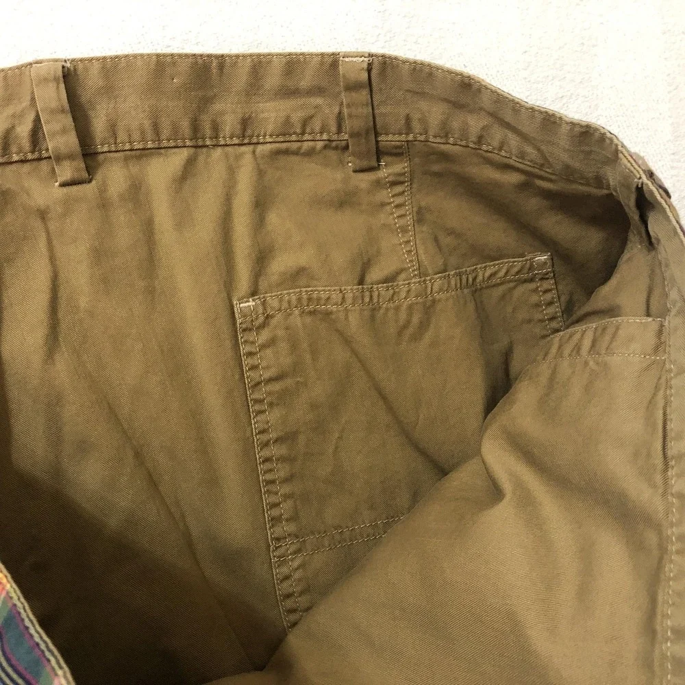 Polo Ralph Lauren Shorts Mens 48 Multicolor Plaid Chino Reversible 9 Inseam Big